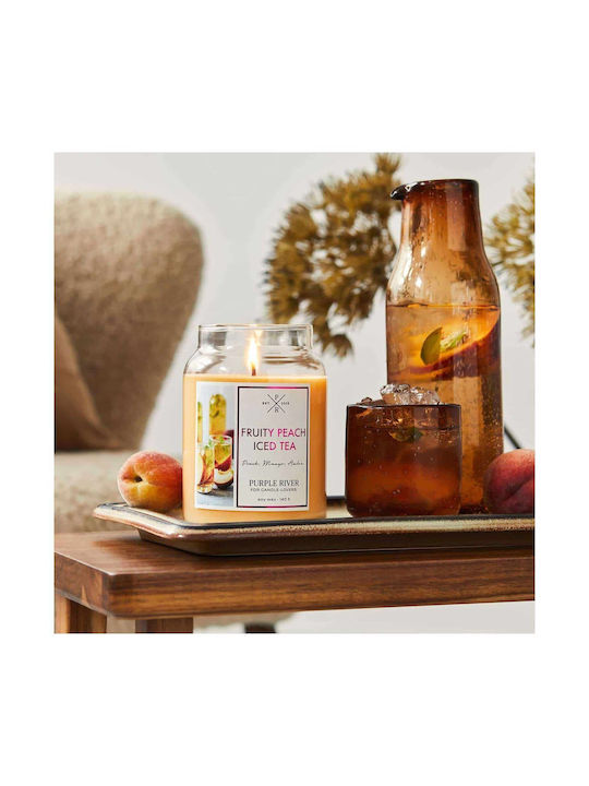 Aromatic Candle Fruity Peach Iced Tea A925 10x18cm 623gr Orange Purple River Soy Candle