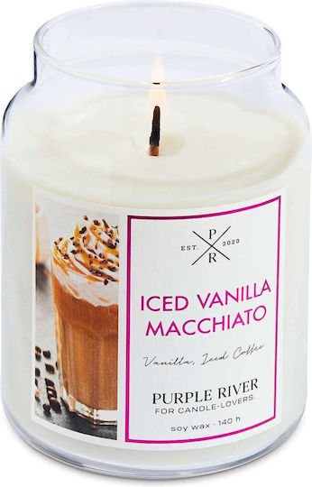 Aromatic Candle Iced Vanilla Macchiato A922 623gr White Purple River Soy Candle