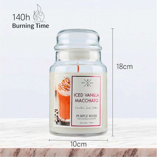 Aromatic Candle Iced Vanilla Macchiato A922 623gr White Purple River Soy Candle