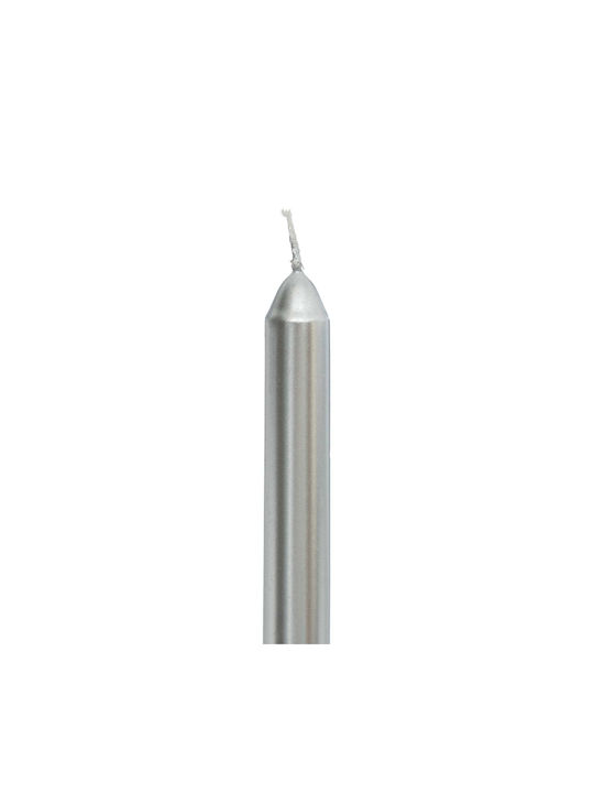 Atmosphera Aromatisches Kerze Satin Kegel Silber 25cm 4Stücke