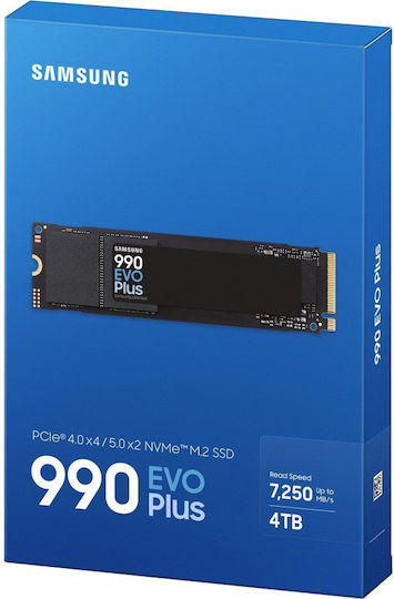 Samsung 990 EVO Plus SSD 4TB τύπου M.2 με σύνδεση PCI Express 5.0 (PS5 Compatible) MZ-V9S4T0BW