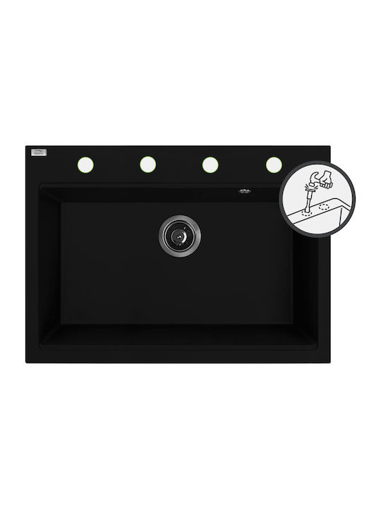 Laveo Drop-In Sink Synthetic Granite W70xD50cm Black