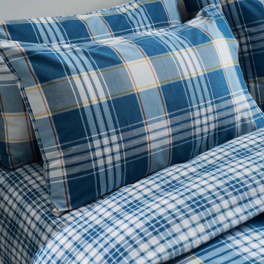 Vesta Home Oslo 2 Bed Sheets Super-Double Flannel 240x270cm Blue 4 Pieces