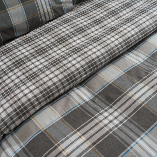 Vesta Home Oslo 1 Σετ Σεντόνια Υπέρδιπλα με Λάστιχο 160x200+40εκ. Γκρι (4τμχ)