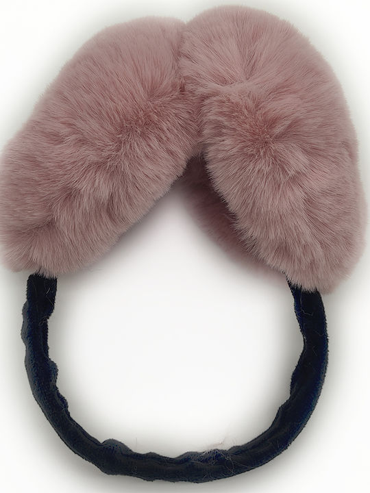 Γυναικείο Earmuff Πλεκτό σε Ροζ χρώμα