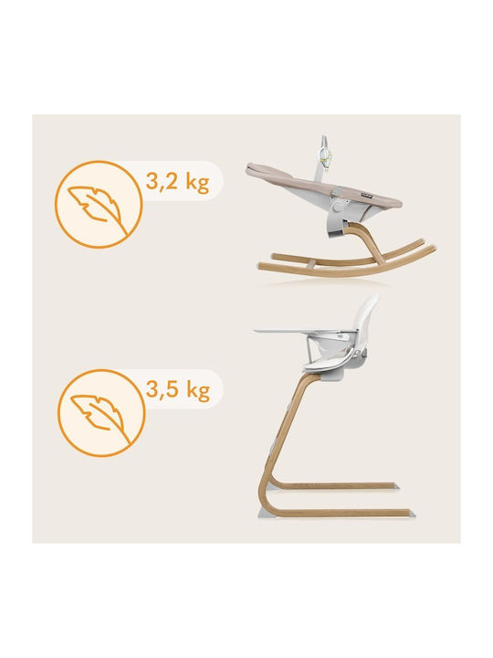 Lionelo Dalia Baby Hochstuhl 4 in 1 mit Höhenverstellbar Grau Stein Natur