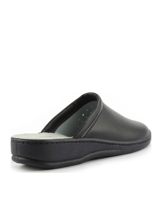 Κλειστές Δερμάτινες Χειμερινές Ανδρικές Παντόφλες Μπλε