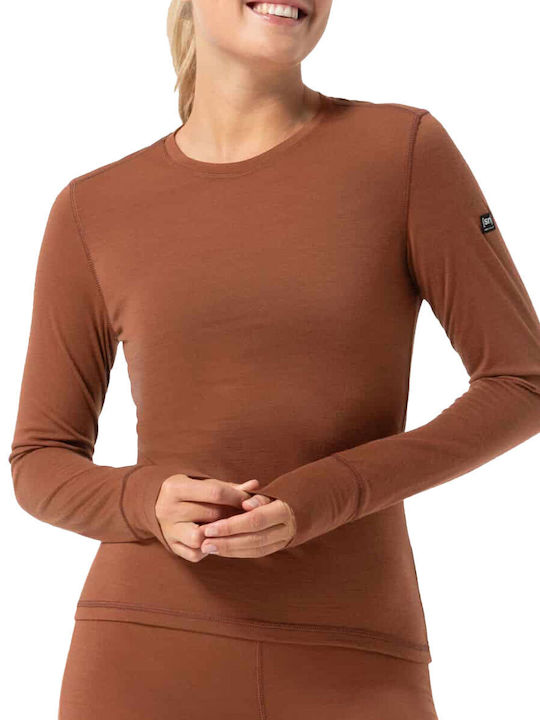 Super.Natural Bluza termica pentru femei cu maneci lungi Maro