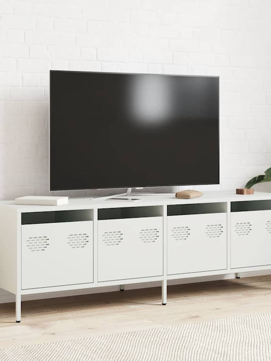 TV Stand Metal White L135xW39xH43.5cm