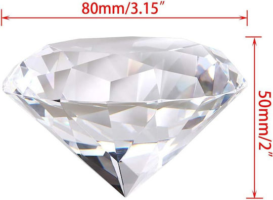 Κρυστάλλινο Αστραφτερό Διαμάντι 100 Mm Diamond Jewel Paperweight Διακόσμηση Γάμου Γραφείου Σπιτιού Ιριδίζουν 5311