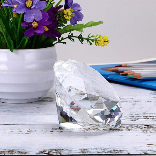 Κρυστάλλινο Αστραφτερό Διαμάντι 100 Mm Diamond Jewel Paperweight Διακόσμηση Γάμου Γραφείου Σπιτιού Ιριδίζουν 5311