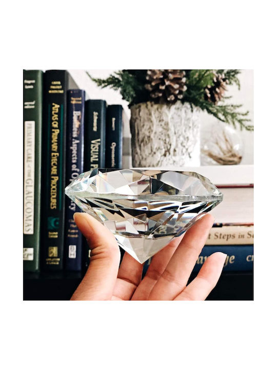 Κρυστάλλινο Αστραφτερό Διαμάντι 100 Mm Diamond Jewel Paperweight Διακόσμηση Γάμου Γραφείου Σπιτιού Ιριδίζουν 5311