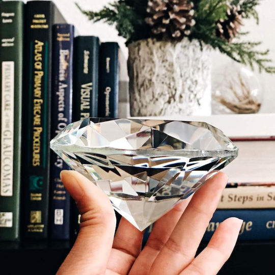 Κρυστάλλινο Αστραφτερό Διαμάντι 100 Mm Diamond Jewel Paperweight Διακόσμηση Γάμου Γραφείου Σπιτιού Ιριδίζουν 5311