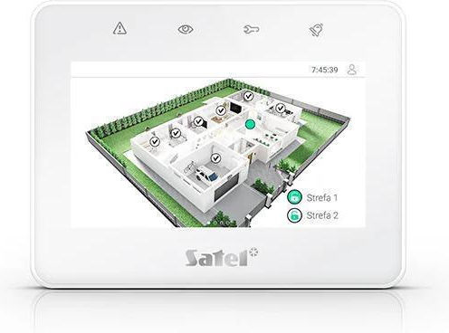 Satel Security Access-Control Keypad Touch with Screen White INT-TSG2R-W