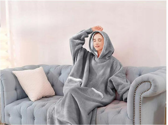 Blanket with Sleeves Grey