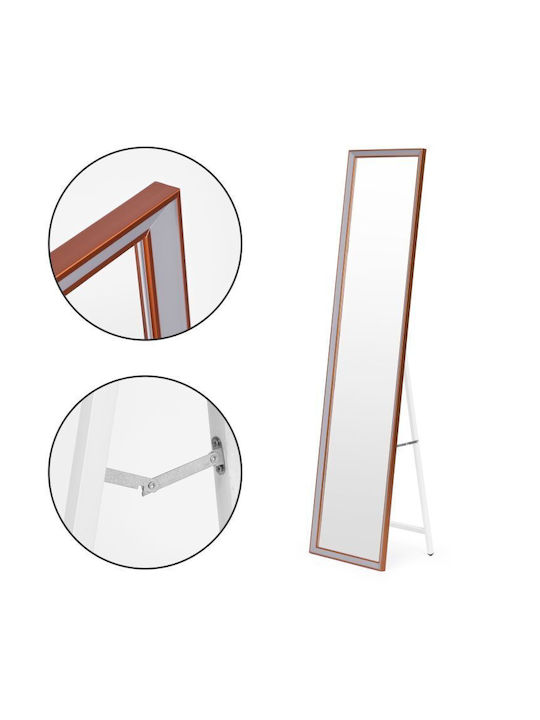 Modernhome Καθρέπτης με Καφέ Ξύλινο Πλαίσιο 148x37cm