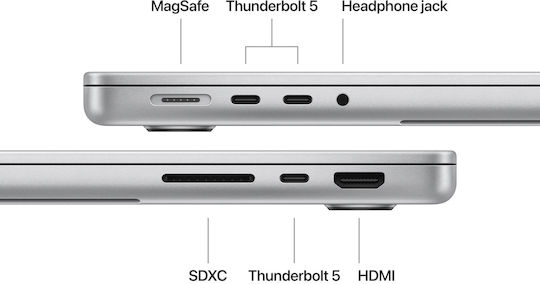 Apple MacBook Pro 14" (2024) 14.2" Retina Display 120Hz (M4-Pro 12-Kern/24GB/512GB SSD) Silver (UK Tastatur)