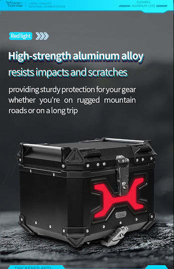 Aluminium Motorcycle Top Case 45lt Black