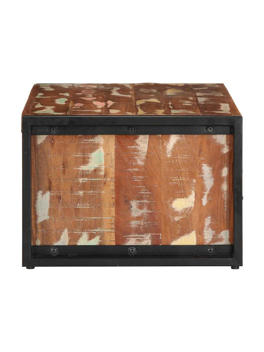 Rectangular Central Coffee Table Made of Solid Wood Multicolour M90xL50xH36cm