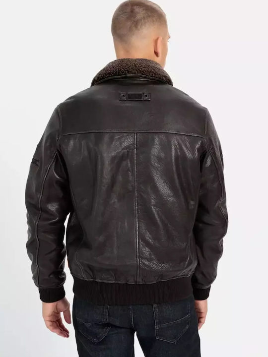 Camel Active Leather Jacket BLACK