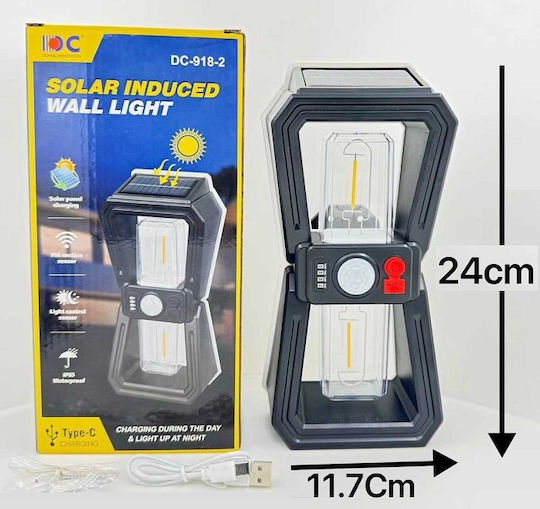 Wall Mounted Solar Light 2W 600lm Cold White with Motion Sensor and Photocell IP65