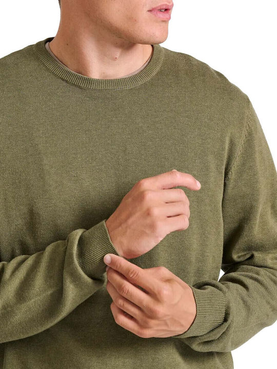Long Sleeve Sweater Khaki, Cement Mel