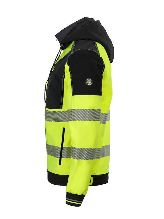 Stenso Hv 4stretch Work Jacket Reflective with Detachable Hood Yellow