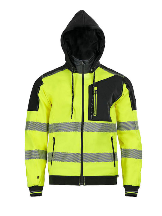 Stenso Hv 4stretch Work Jacket Reflective with Detachable Hood Yellow