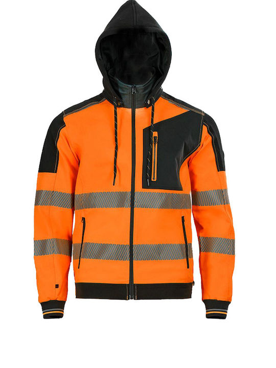 Stenso Revolt HV 4stretch Work Jacket Reflective with Detachable Hood Orange