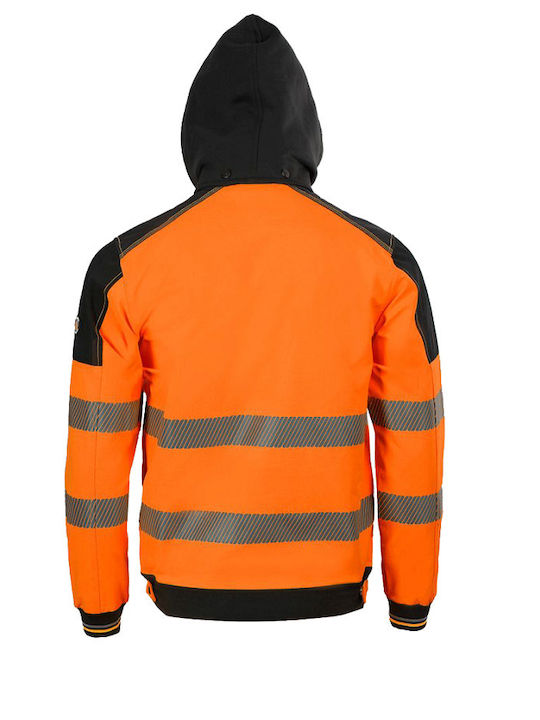 Stenso Revolt HV 4stretch Work Jacket Reflective with Detachable Hood Orange