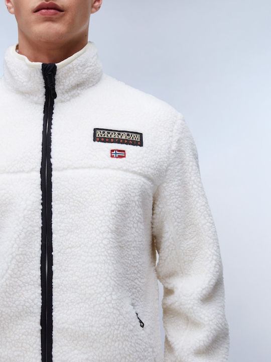 Jachetă Fleece Bărbătească Albă