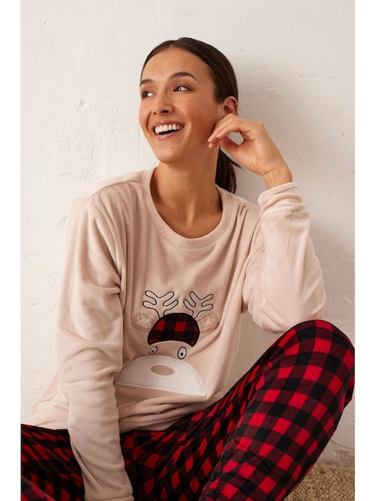 Promise Winter Women's Pyjama Set Ecru