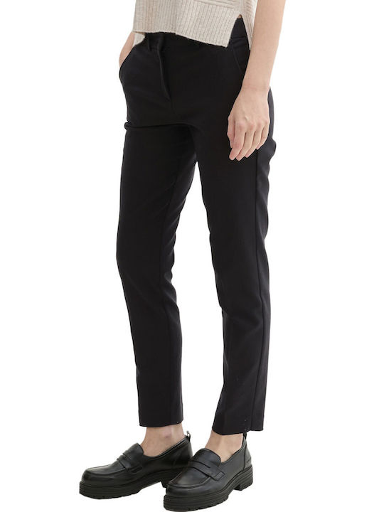 Tom Tailor Women's Chino Trousers in Slim Fit Black