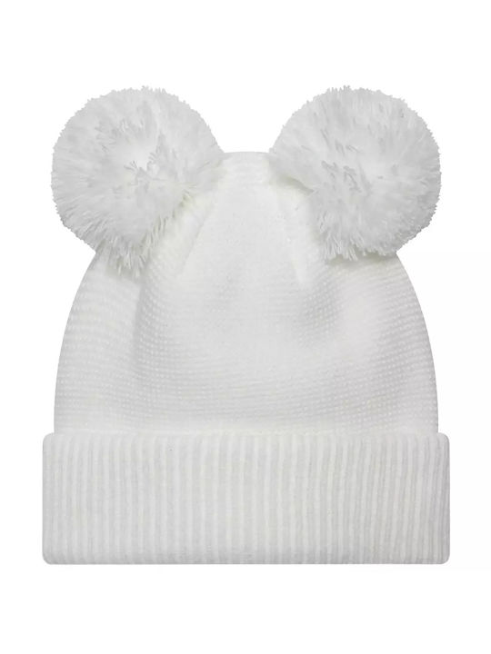 New Era Pom Pom Beanie Γυναικείος Σκούφος Πλεκτός σε Μπεζ χρώμα