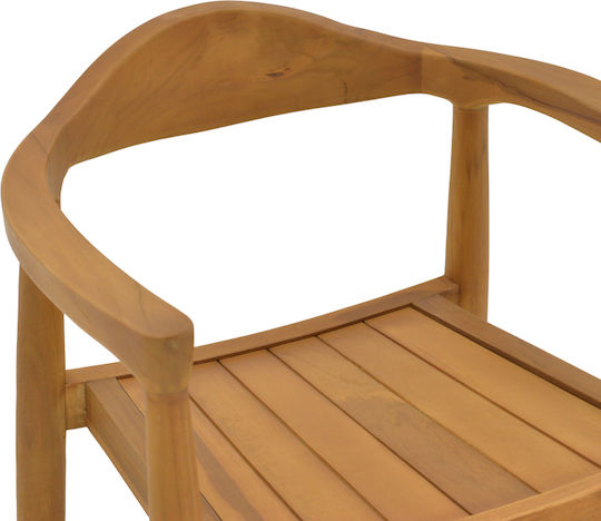 Outdoor Armchair Wooden Ganny Natural Shade 59x56x71cm
