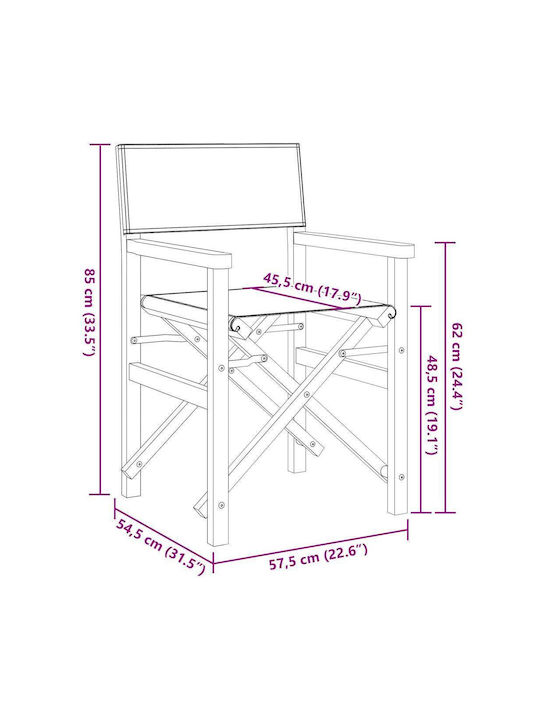 Καρέκλα Σκηνοθέτη Ξύλινη Μπλε 57x54.5x85εκ.