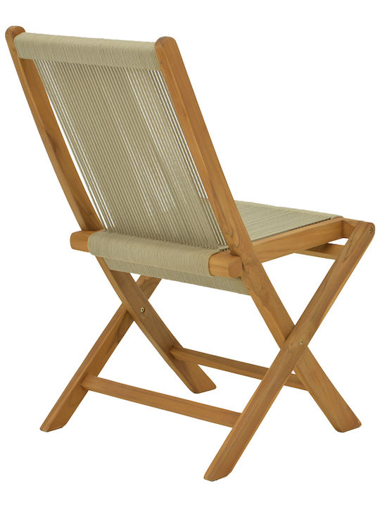 Outdoor Chair Wooden Banou Natural Shade 51.5x58x88cm