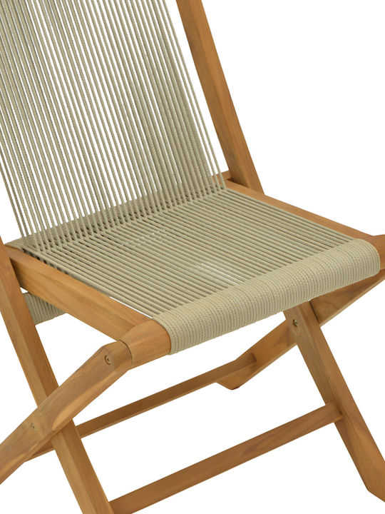 Outdoor Chair Wooden Banou Natural Shade 51.5x58x88cm