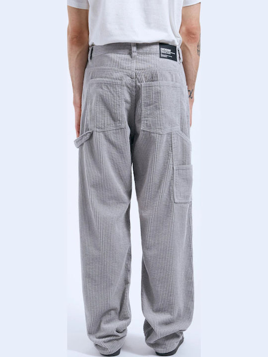 Men's Jeans Pants with Loose Straight Fit Light Gray