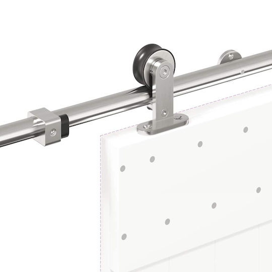 vidaXL Sliding Door Mechanism for Middle Door 183cm Silver
