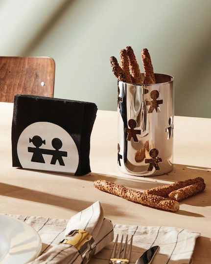 Alessi Vaza Uz General cu capac din Oțel Inoxidabil Argintiu 9x9x15cm