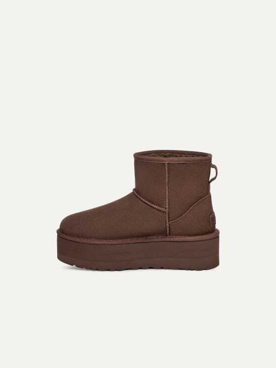 Classic Mini Platform Кожени Дамски ботуши Burnt Cedar