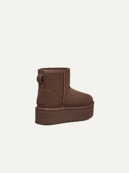 Classic Mini Platform Кожени Дамски ботуши Burnt Cedar