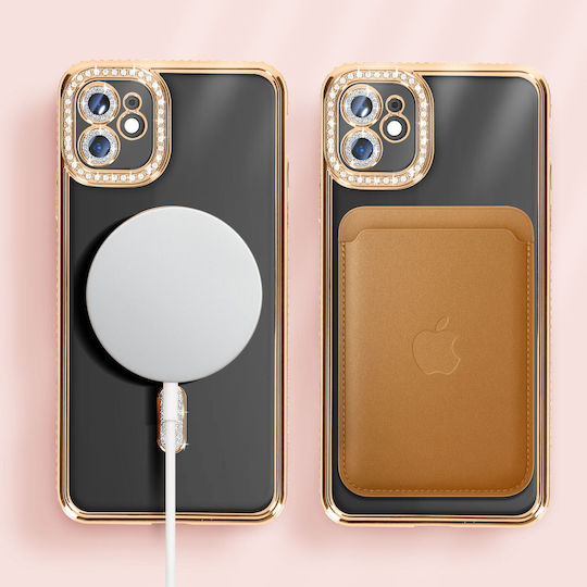 Avizar Diamond Case for iPhone 11 Protection Magsafe with Gold Strass