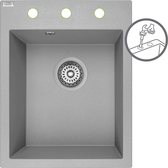 Laveo SBO 510Y Drop-In Μ39xΠ50cm Gray