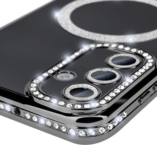 Avizar Diamond Case Samsung Galaxy A25 Magsafe Around Strass Black
