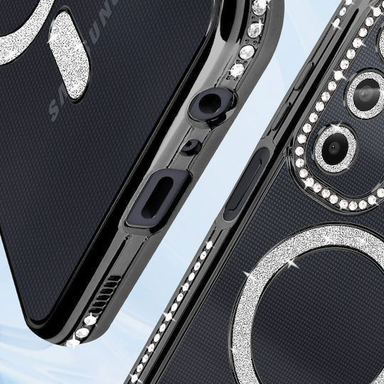 Avizar Diamond Case Samsung Galaxy A25 Magsafe Around Strass Black