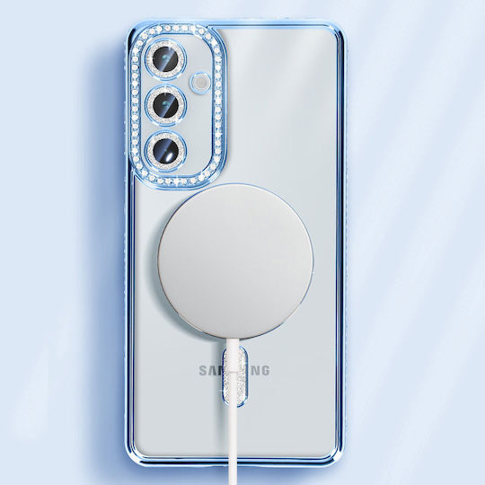 Avizar Diamond Case Samsung Galaxy A35 Magsafe Around Strass Light Blue