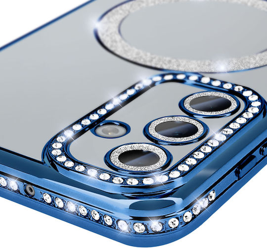 Avizar Diamond Case Samsung Galaxy A15 Magsafe Around Strass Light Blue