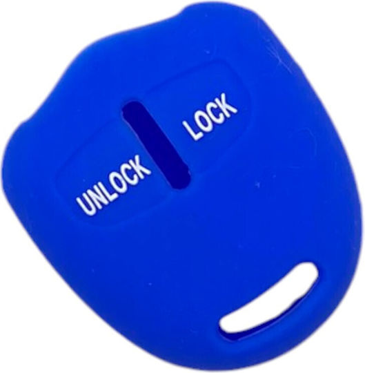 Car Key Cover Case made of with 2 Buttons for Mitsubishi in Blue Color